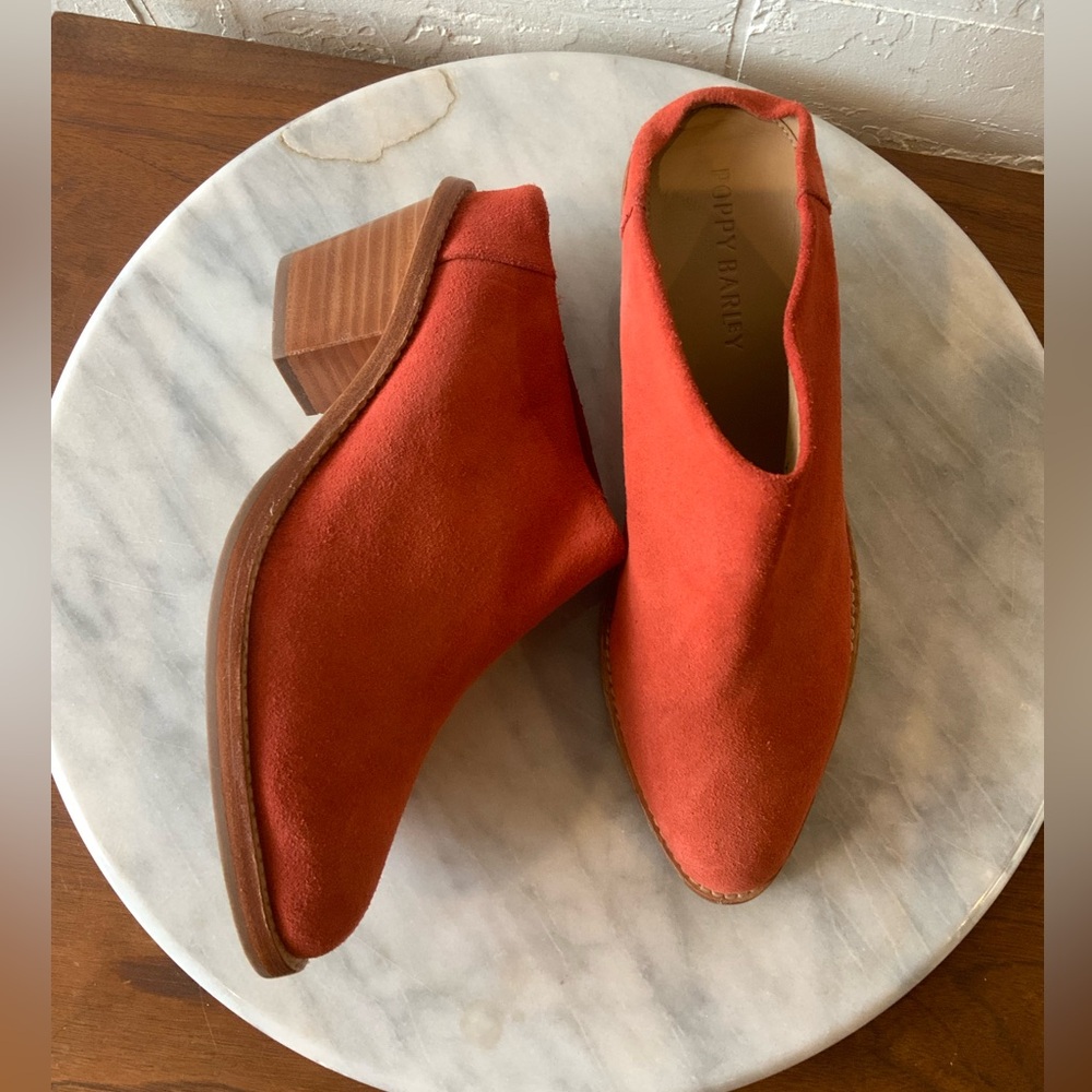 Poppy Barley Orange Suede Mules